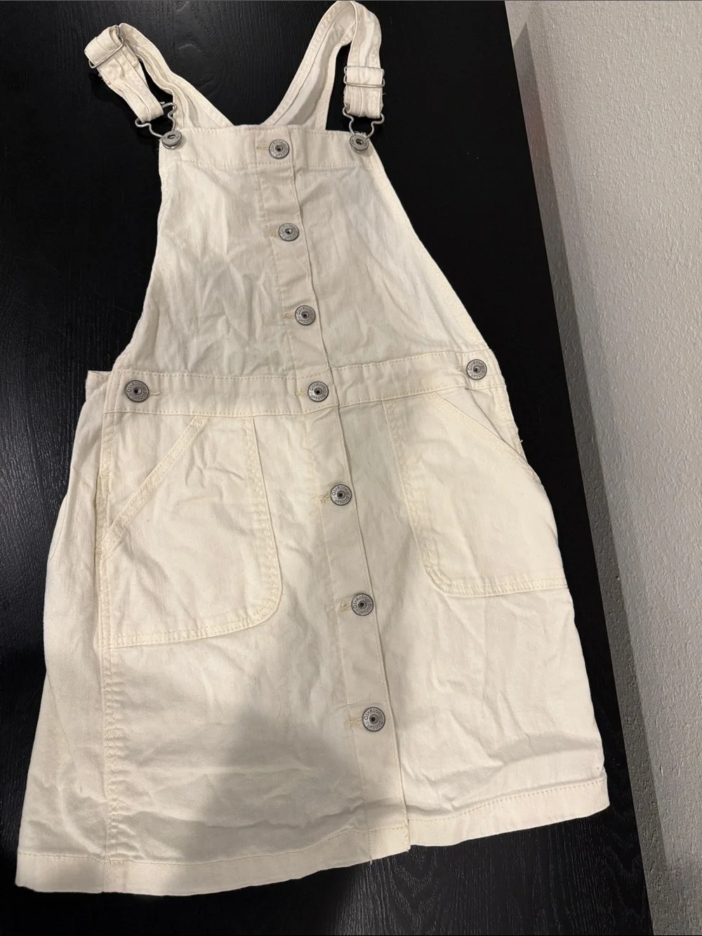 OshKosh B'gosh Cream Button-Front Overall Dress